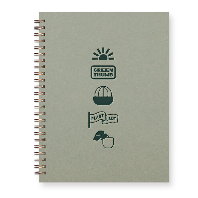 plant lady things journal in sage green