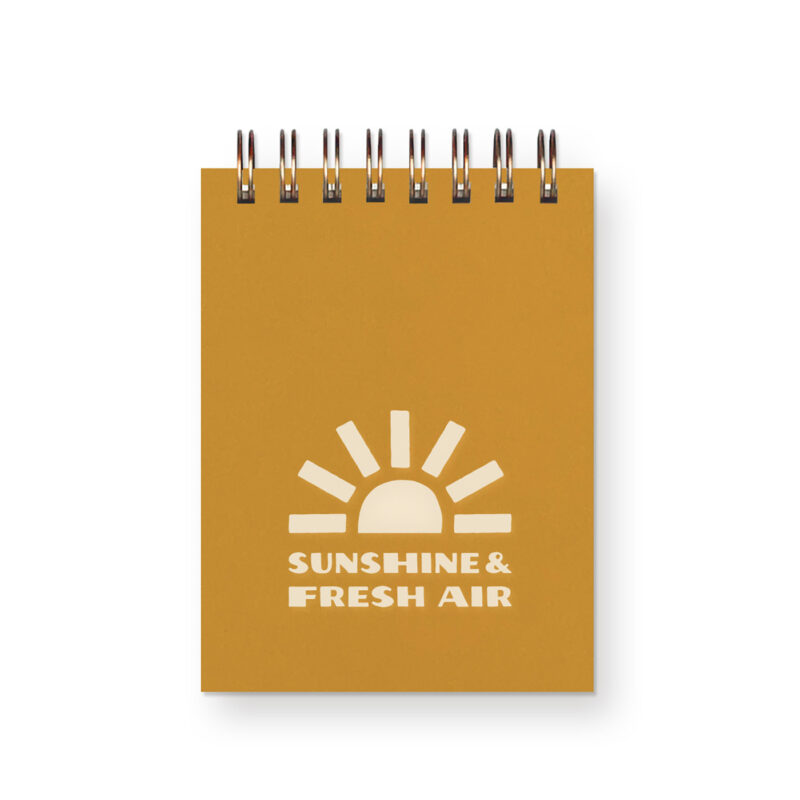 sunshine and fresh air mini jotter in Saffron