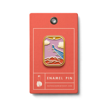 airplane view enamel pin