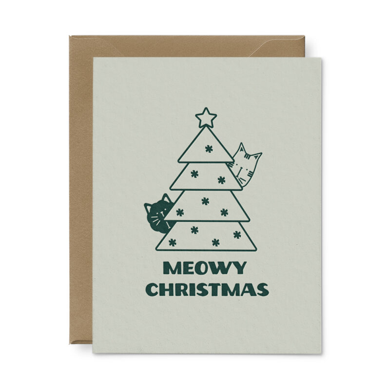 meowy christmas greeting card