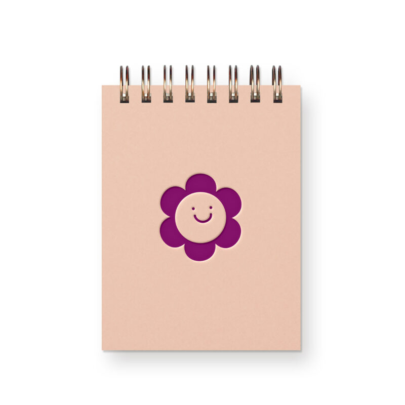 smiling flower mini jotter in seashell