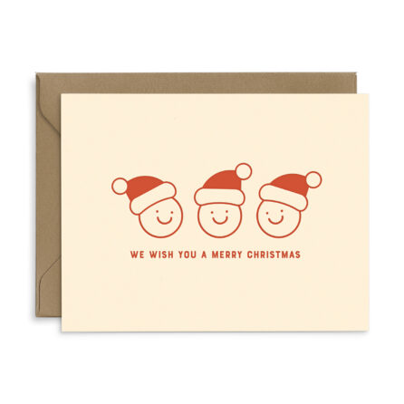 smiling santas greeting card