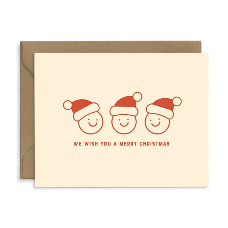 smiling santas greeting card