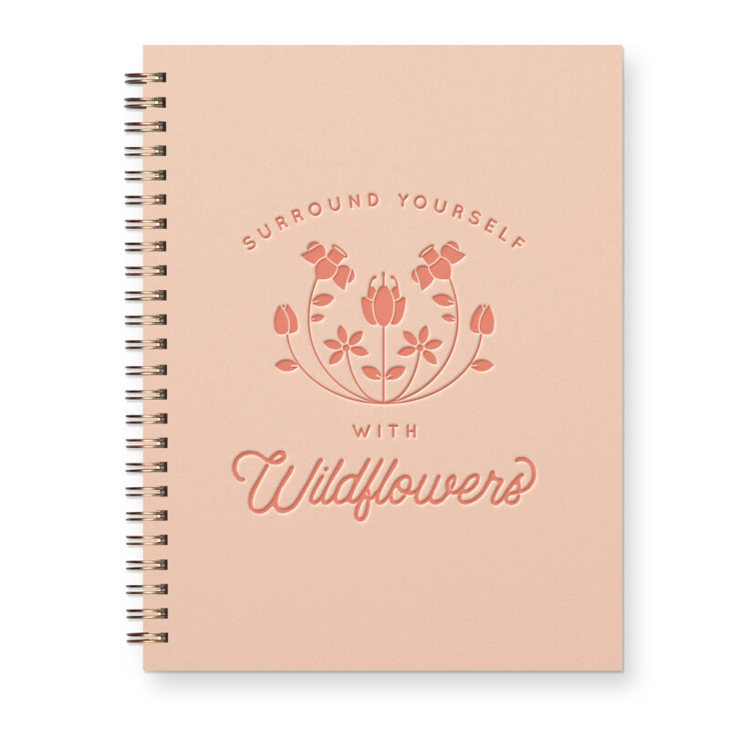 wildflowers journal seashell cover with papaya ink