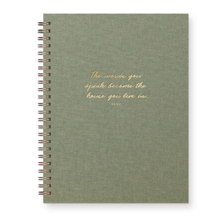 sage green linen words you speak journal