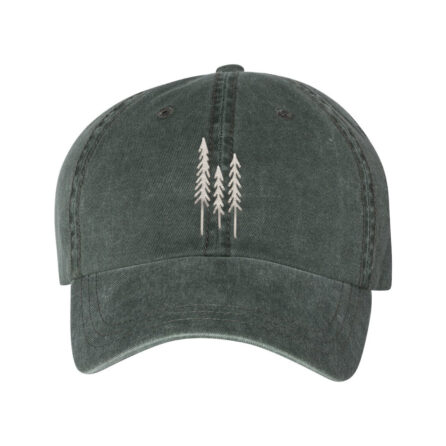 Gift for Nature Lovers baseball hat with three embroidered trees
