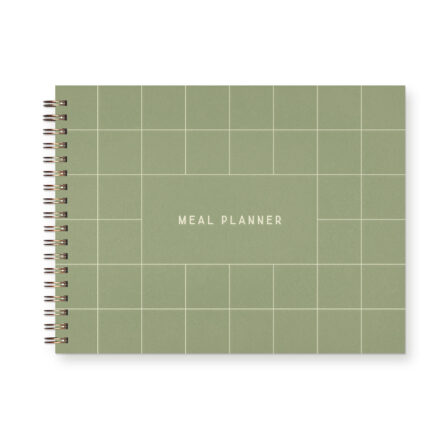 Meal Planning book with grid on cover and spiral bound for family recipe ideas
