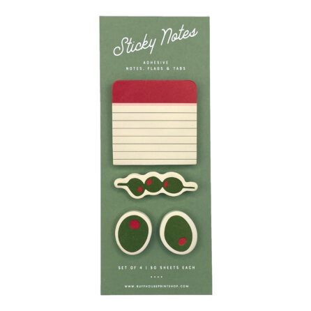 Olive Sticky Note Set - Page Flags and Tabs