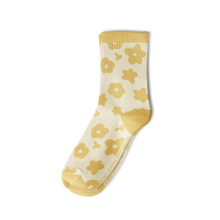 Flower Pattern Unisex Ribbed Crew Socks