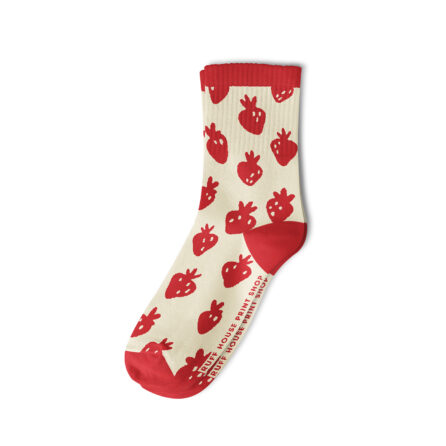 Strawberry Pattern Unisex Ribbed Crew Socks