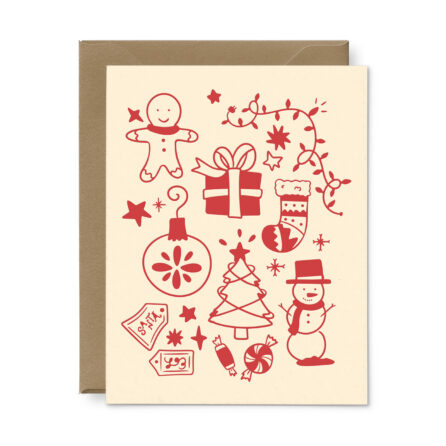Christmas Doodle Holiday Greeting Card