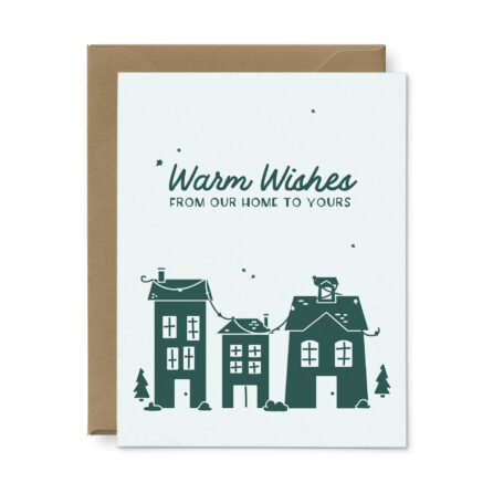 Warm Wishes Holiday Village Greeting Card