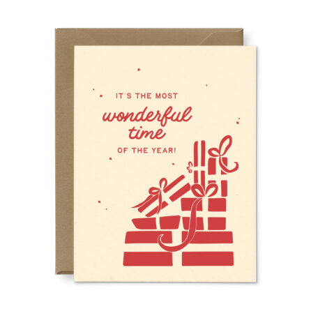 Wonderful Time Christmas Presents Holiday Greeting Card