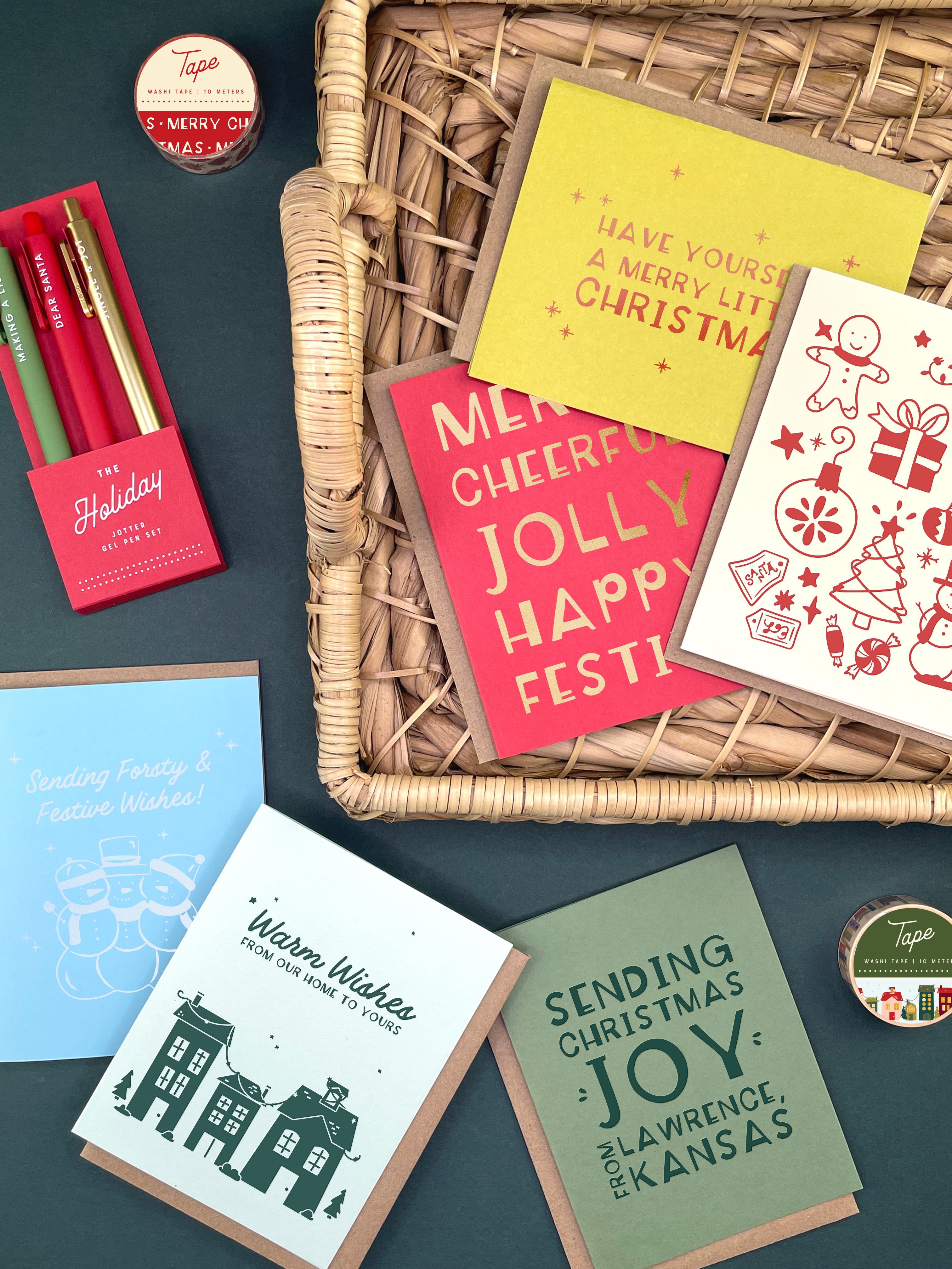 Merry Cheerful Jolly Holiday Greeting Card - Image 3